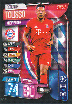 Corentin Tolisso Bayern Munchen 2019/20 Topps Match Attax CL #BAY15